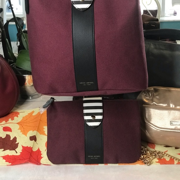 Last Price❤️Henri Bendle Black FriConvertible Backpack, and matching pouch, NWOT - Picture 2 of 16